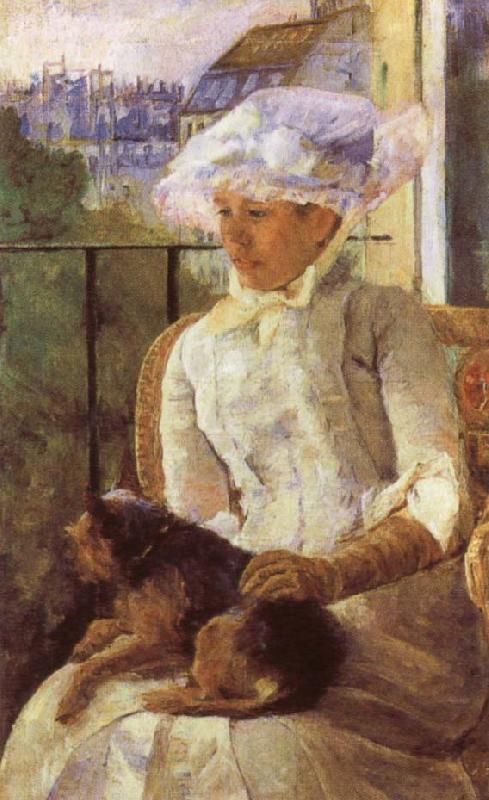 Mary Cassatt Susan on a Balcony Holding a Dog